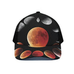 Lunar Eclipse Cycle Print Black Mesh Trucker Cap