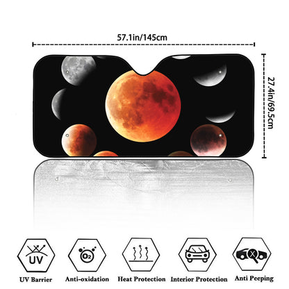 Lunar Eclipse Cycle Print Car Windshield Sun Shade