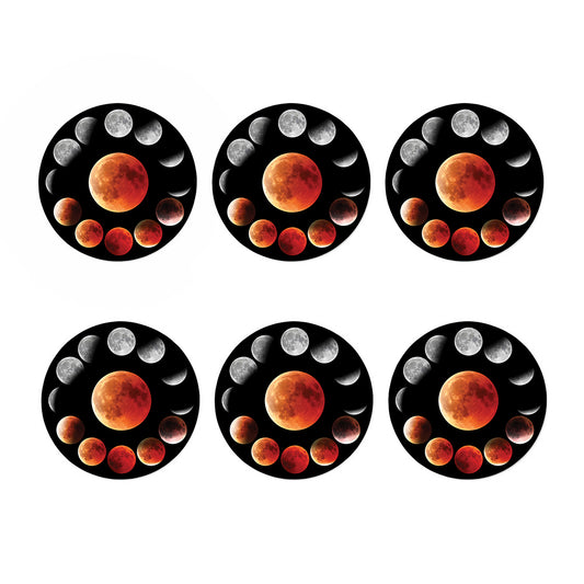 Lunar Eclipse Cycle Print Coaster Set