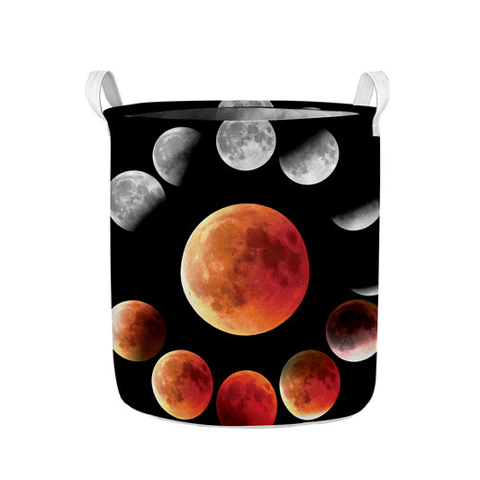 Lunar Eclipse Cycle Print Collapsible Laundry Basket