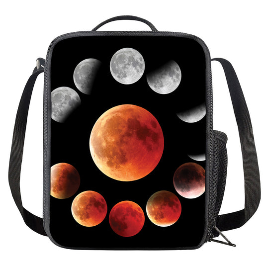 Lunar Eclipse Cycle Print Crossbody Lunch Bag