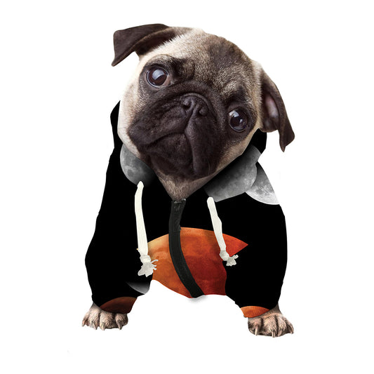 Lunar Eclipse Cycle Print Dog Zip Up Hoodie