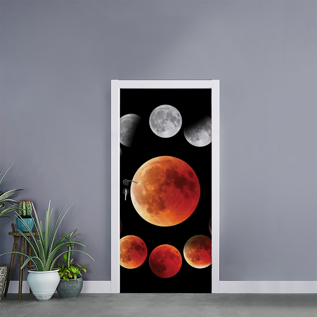 Lunar Eclipse Cycle Print Door Sticker