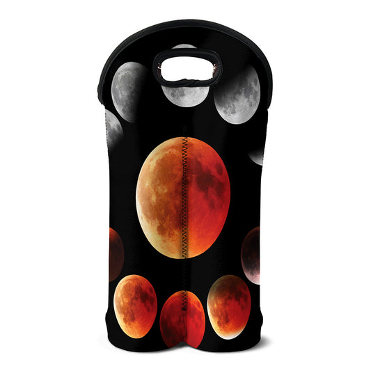Lunar Eclipse Cycle Print Double Neoprene Wine Tote