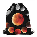 Lunar Eclipse Cycle Print Drawstring Bag