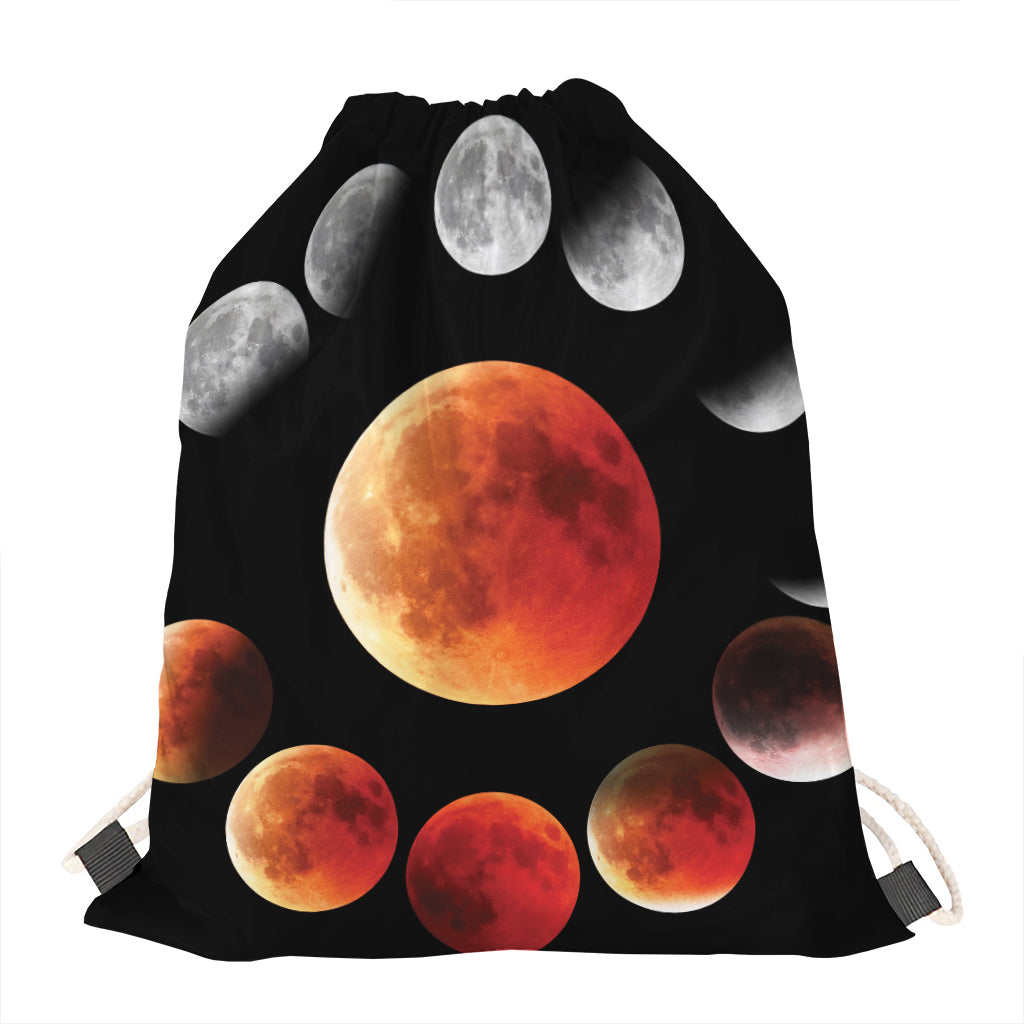 Lunar Eclipse Cycle Print Drawstring Bag