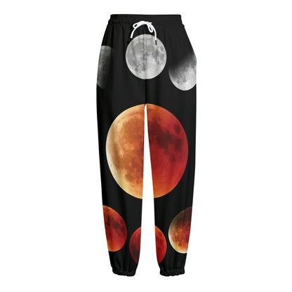 Lunar Eclipse Cycle Print Fleece Lined Knit Pants