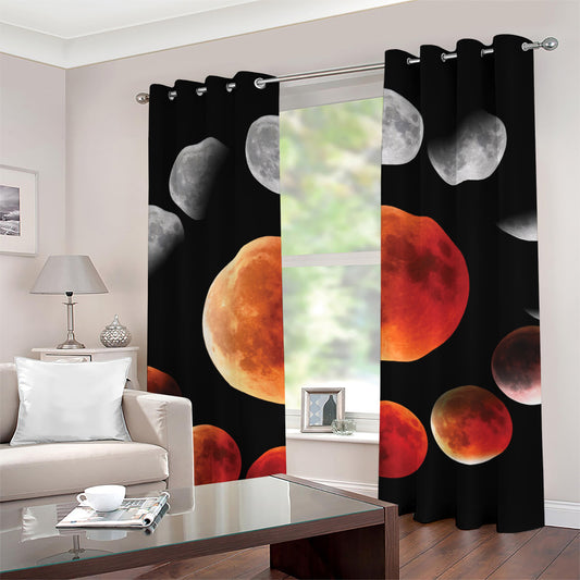 Lunar Eclipse Cycle Print Grommet Curtains