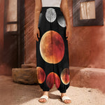 Lunar Eclipse Cycle Print Harem Pants