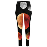 Lunar Eclipse Cycle Print High-Waisted Pocket Leggings
