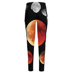 Lunar Eclipse Cycle Print High-Waisted Pocket Leggings
