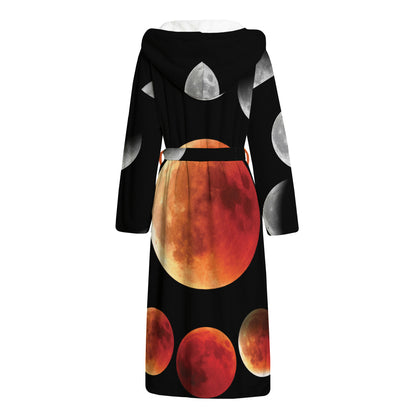 Lunar Eclipse Cycle Print Hooded Bathrobe