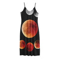 Lunar Eclipse Cycle Print Jersey Midi Cami Dress