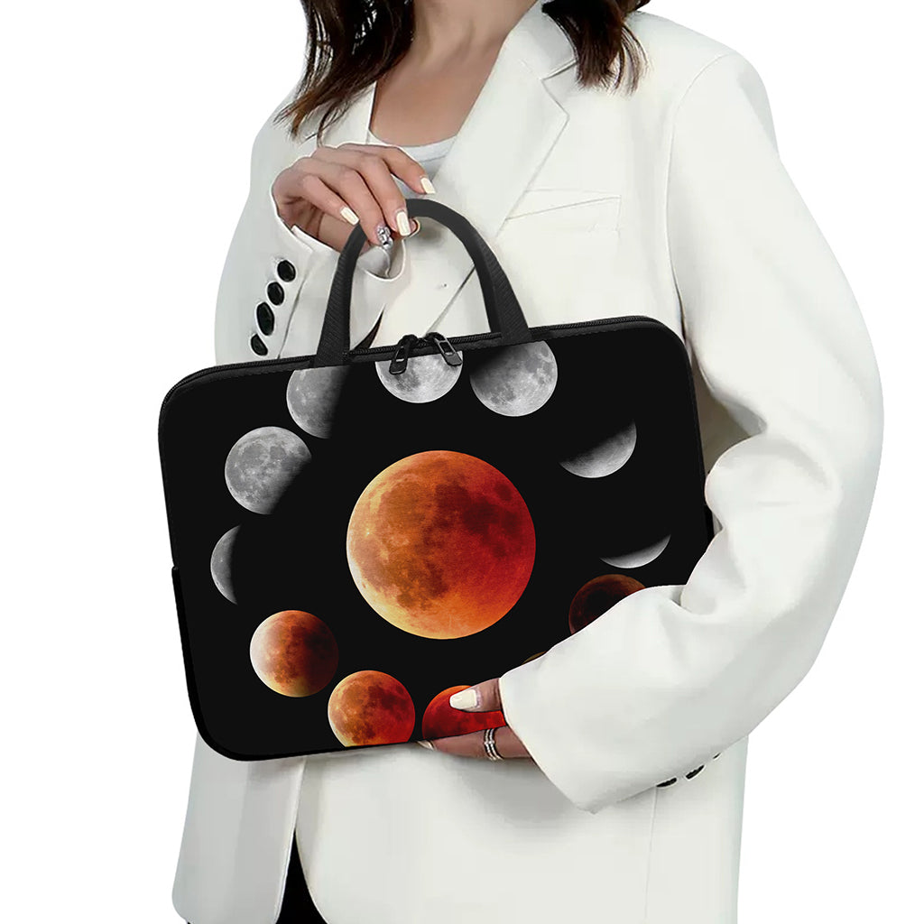 Lunar Eclipse Cycle Print Laptop Sleeve With Handle