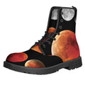 Lunar Eclipse Cycle Print Lace-Up Boots