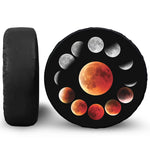 Lunar Eclipse Cycle Print Leather Spare Tire Cover