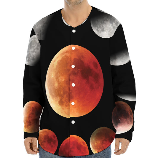 Lunar Eclipse Cycle Print Long Sleeve Baseball Jersey