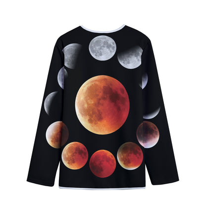 Lunar Eclipse Cycle Print Long Sleeve Short Coat