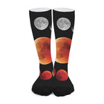 Lunar Eclipse Cycle Print Long Socks