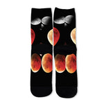 Lunar Eclipse Cycle Print Long Socks
