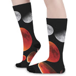 Lunar Eclipse Cycle Print Long Socks