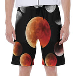 Lunar Eclipse Cycle Print Men's Beach Shorts