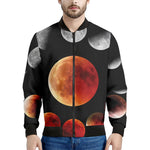 Lunar Eclipse Cycle Print Men's Bomber Jacket