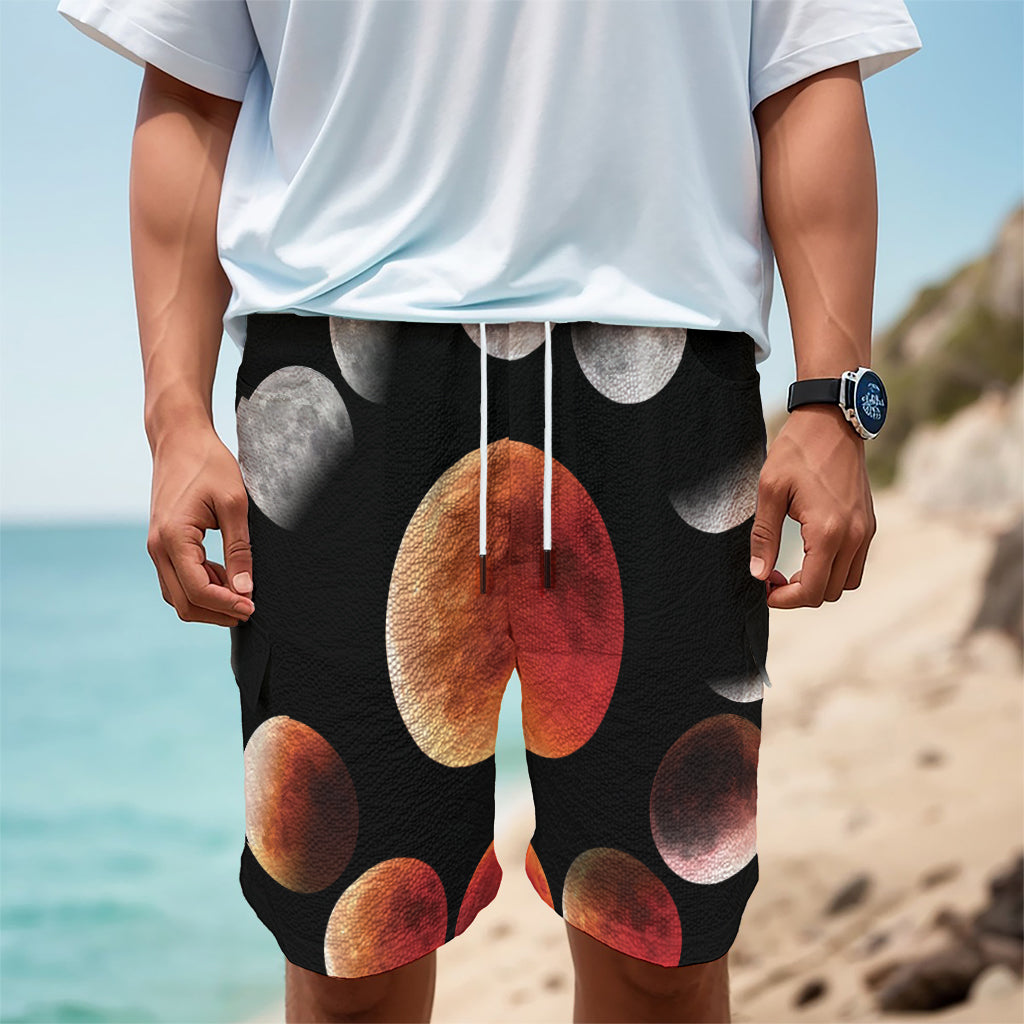 Lunar Eclipse Cycle Print Men's Cargo Shorts