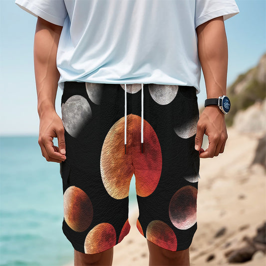 Lunar Eclipse Cycle Print Men's Cargo Shorts