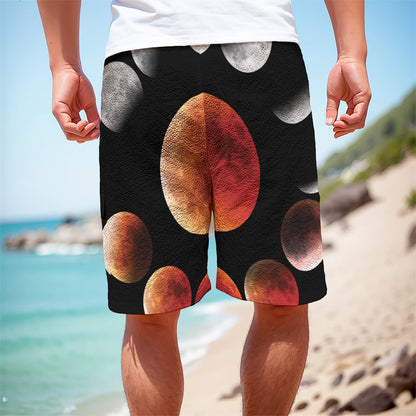 Lunar Eclipse Cycle Print Men's Cargo Shorts