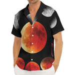 Lunar Eclipse Cycle Print Men's Deep V-Neck Shirt