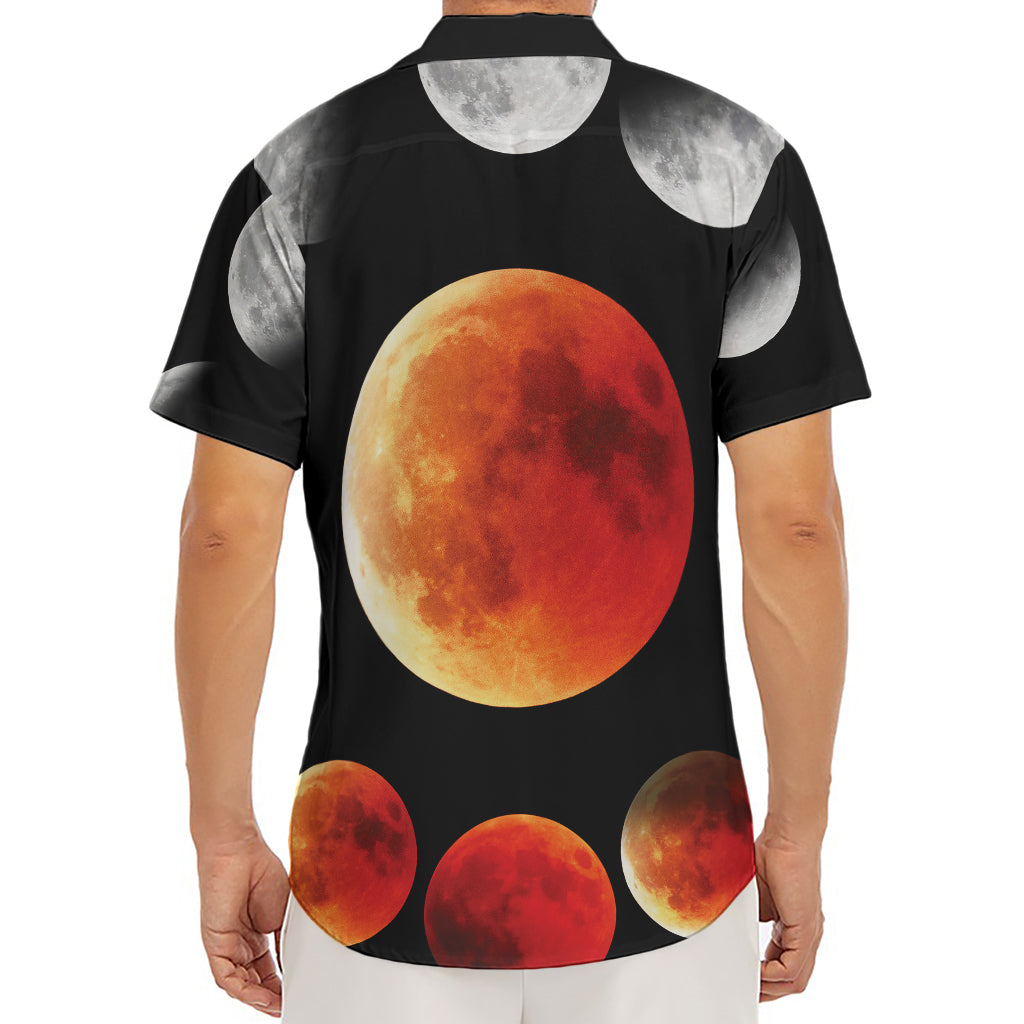 Lunar Eclipse Cycle Print Men's Deep V-Neck Shirt