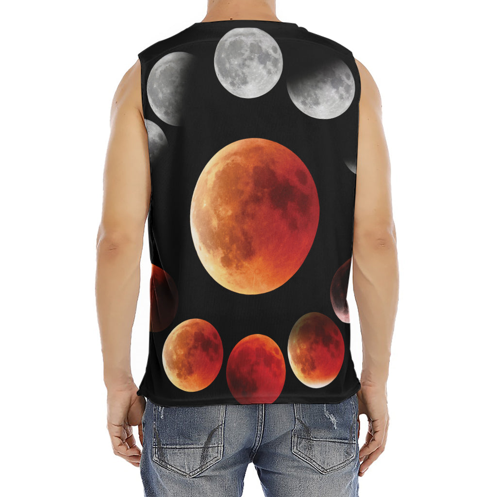 Lunar Eclipse Cycle Print Men's Fitness Tank Top