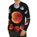 Lunar Eclipse Cycle Print Men's Long Sleeve Rash Guard