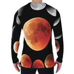 Lunar Eclipse Cycle Print Men's Long Sleeve T-Shirt