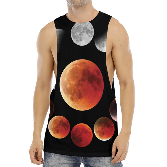 Lunar Eclipse Cycle Print Men's Muscle Tank Top