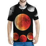 Lunar Eclipse Cycle Print Men's Polo Shirt