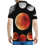 Lunar Eclipse Cycle Print Men's Polo Shirt