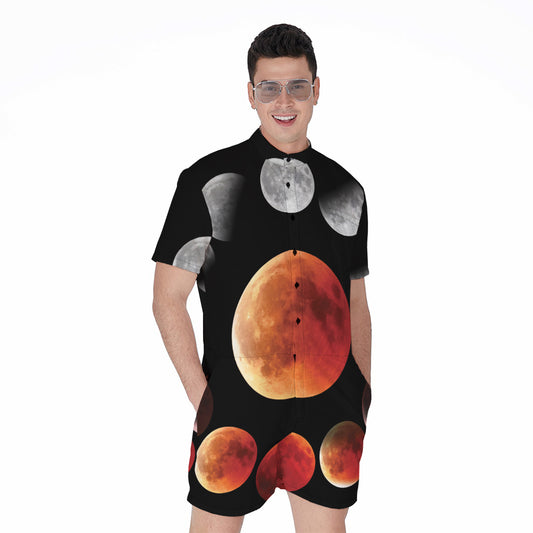 Lunar Eclipse Cycle Print Men's Rompers