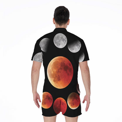 Lunar Eclipse Cycle Print Men's Rompers
