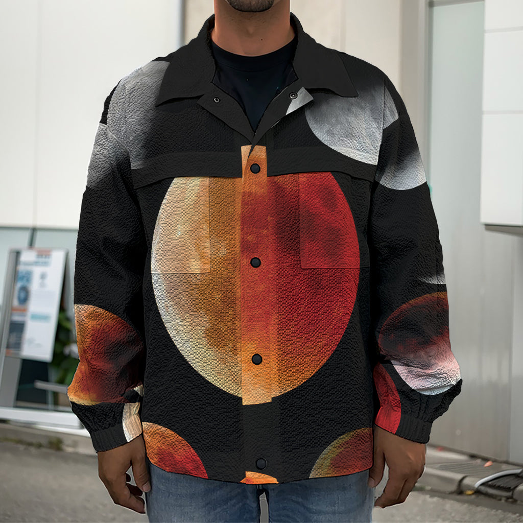 Lunar Eclipse Cycle Print Men's Shirt Jacket