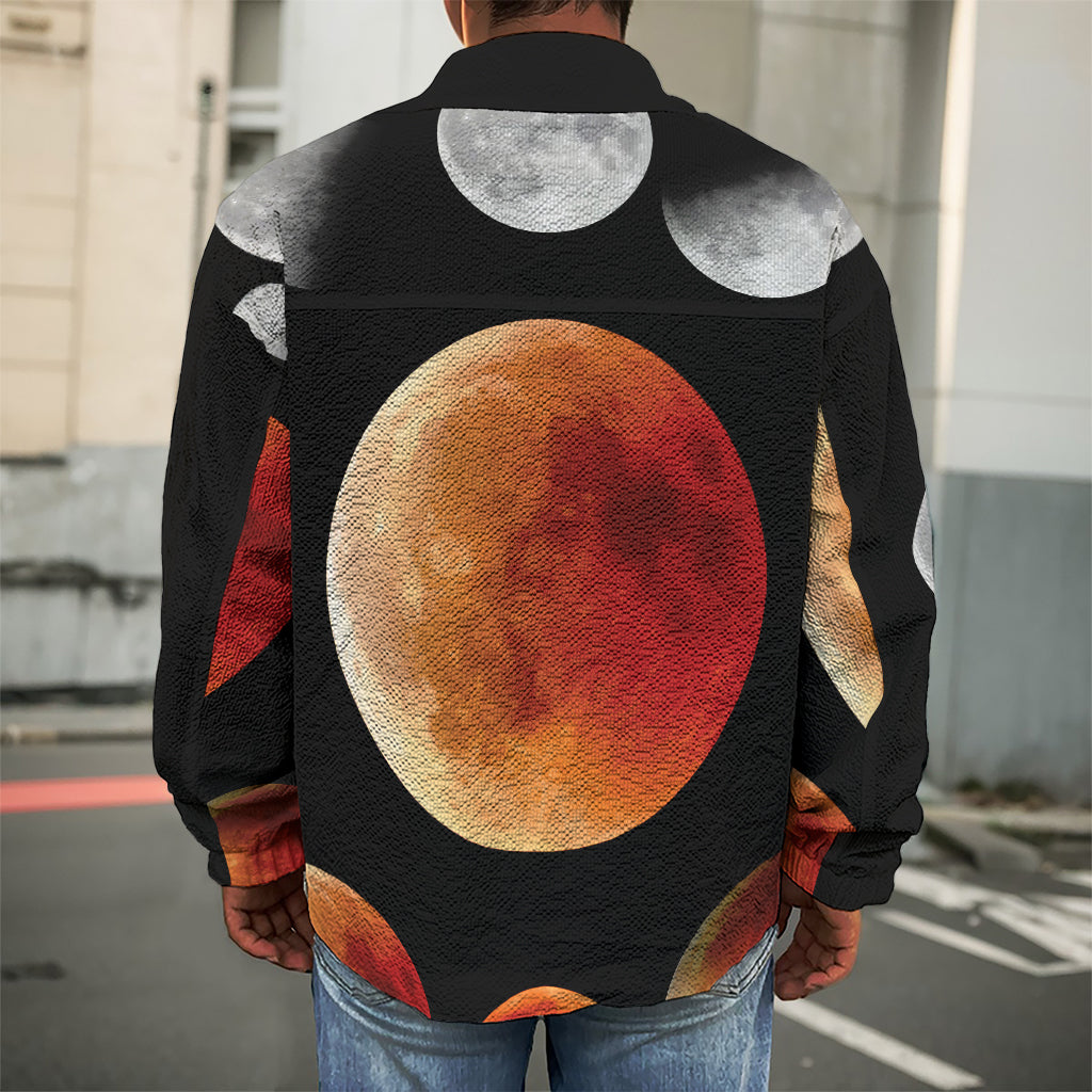 Lunar Eclipse Cycle Print Men's Shirt Jacket