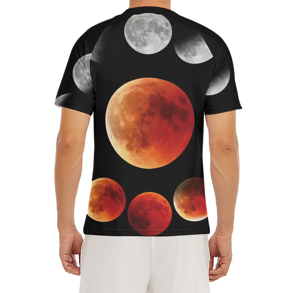 Lunar Eclipse Cycle Print Men's Short Sleeve Rash Guard