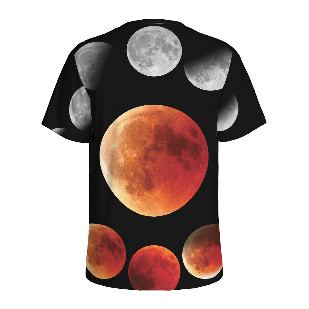 Lunar Eclipse Cycle Print Men's Sports T-Shirt