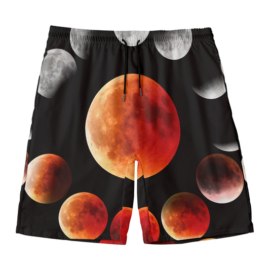 Lunar Eclipse Cycle Print Men's Swim Trunks