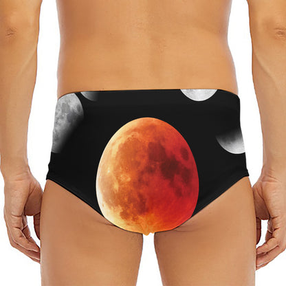 Lunar Eclipse Cycle Print Men's Triangle Swim Briefs