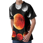 Lunar Eclipse Cycle Print Men's Velvet T-Shirt