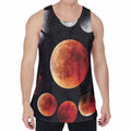 Lunar Eclipse Cycle Print Men's Velvet Tank Top