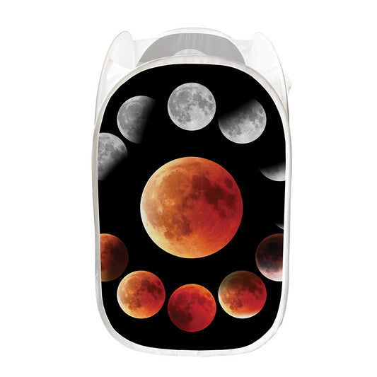 Lunar Eclipse Cycle Print Mesh Laundry Hamper