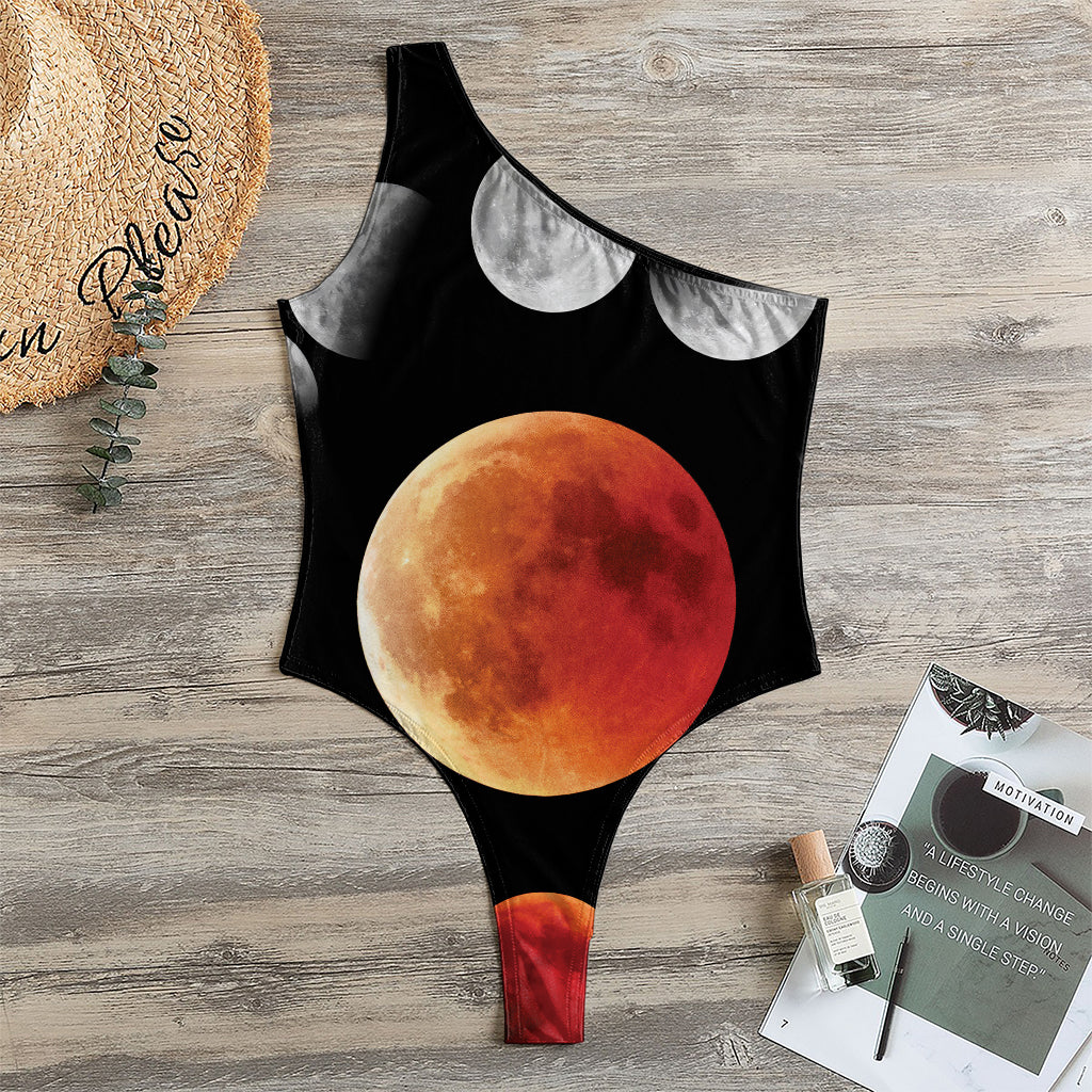 Lunar Eclipse Cycle Print One Shoulder Bodysuit